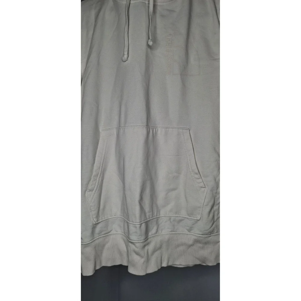 The North Face Mens Cream Off White Embroidered Logo Hoodie Pullover NF0A7UNW M
